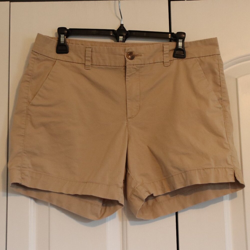 Old Navy Tan Everyday Mid Rise Short Neutral Casual Cotton Blend Size 10